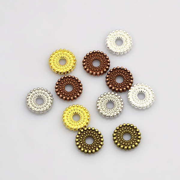 

PandaHall Disc Plating Zinc Alloy Spacer Beads, Mixed Color, 9.5x2mm, Hole: 2mm Alloy Disc
