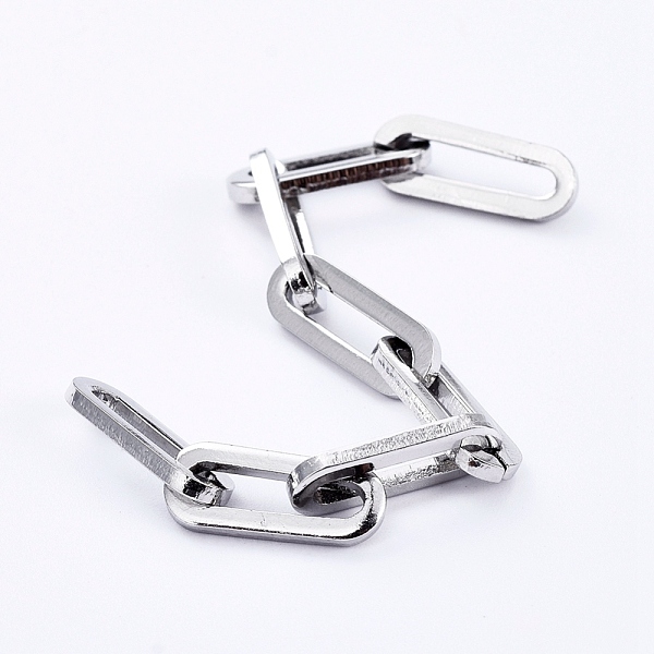 

PandaHall 304 Stainless Steel Paperclip Chains, Drawn Elongated Cable Chains, Unwelded, Flat Oval, Stainless Steel Color, 13~13.5x5x1.5mm...