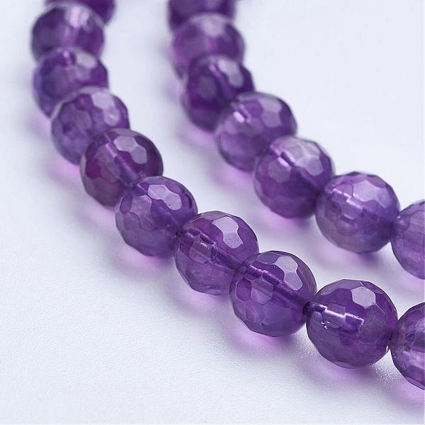 

PandaHall Natural Amethyst Bead Strands, Grade A, Faceted, Round, 6mm, Hole: 1mm, bout 68pcs/strand, 15.7 inch Amethyst Round Purple