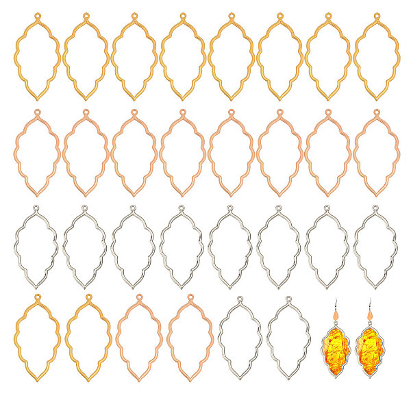 

PandaHall CHGCRAFT 30Pcs 3 Colors Alloy Open Back Bezel Big Pendants, For DIY UV Resin, Epoxy Resin, Pressed Flower Jewelry, Cadmium Free &...