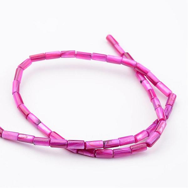 

PandaHall Natural Shell Bead Strands, Dyed, Column, Deep Pink, 8x4mm, Hole: 0.5mm, about 50pcs/strand, 15.7 inch Other Sea Shell Column Pink