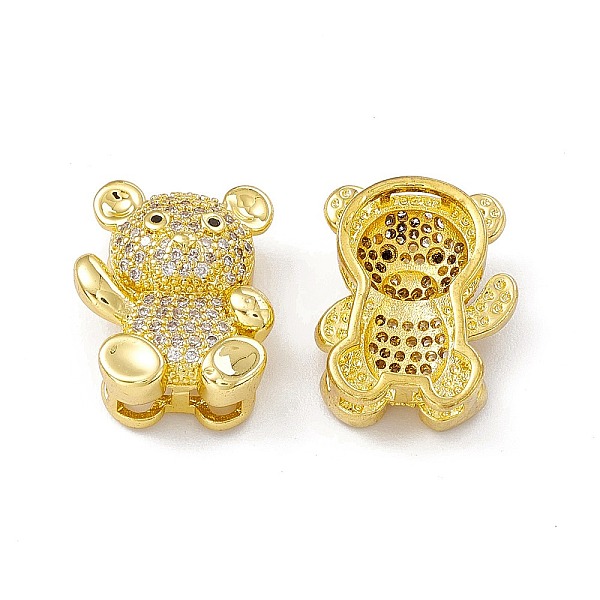 

PandaHall Rack Plating Brass Micro Pave Cubic Zirconia Multi-Strand Links, Cadmium Free & Lead Free, Bear, Real 18K Gold Plated...