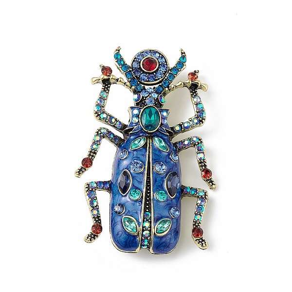 

PandaHall Beetles Enamel Pin with Rhinestone, Antique Golden Alloy Badge for Backpack Clothes, Steel Blue, 71.5x48x17mm, Pin: 0.8mm...