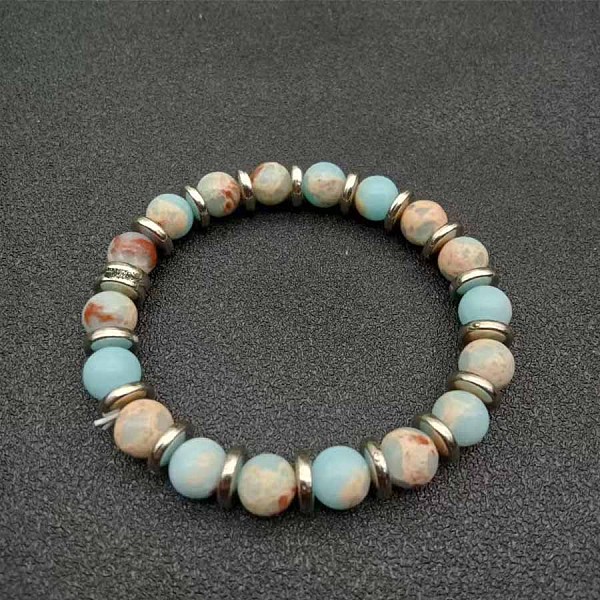 

PandaHall Round Natural Shoushan Stone Beaded Stretch Bracelets for Women Men Shoushan Stone Round