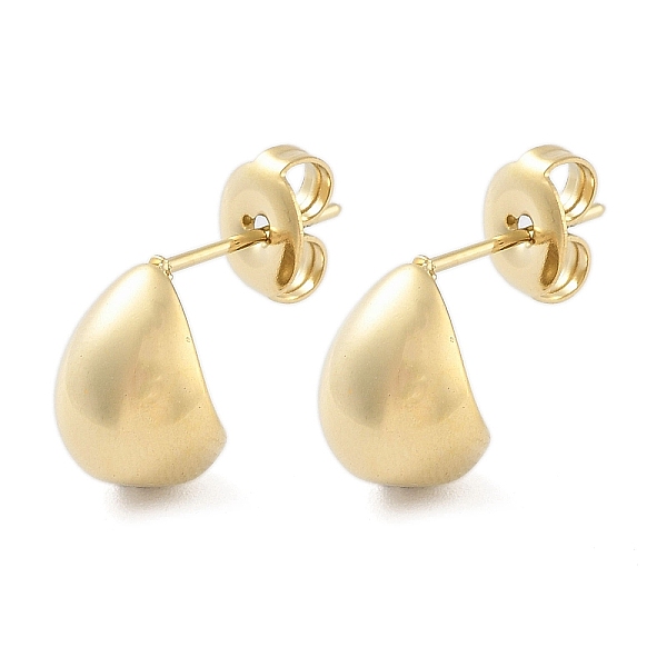 

PandaHall 304 Stainless Steel Stud Earrings, Teardrop, Real 14K Gold Plated, 10x8mm 304 Stainless Steel Teardrop