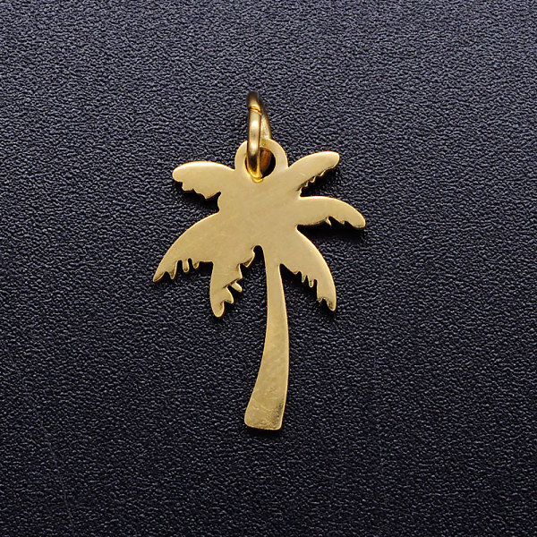 

PandaHall 201 Stainless Steel Pendants, Blank Stamping Tag, with Jump Rings, Coconut Tree, Golden, 17x12.5x1mm, Jump Ring: 5x0.8mm, Inner...