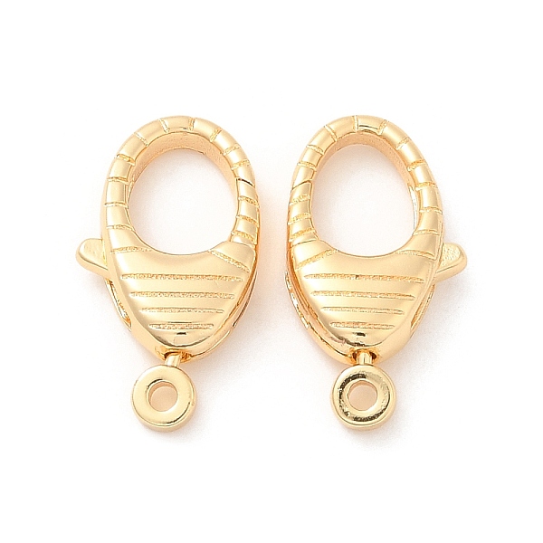 

PandaHall Brass Lobster Claw Clasps, for Jewelry Making, Real 18K Gold Plated, 19x10.5x4mm, Hole: 1.6mm Brass