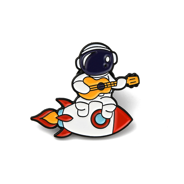 

PandaHall Spaceman Play the Guitar Enamel Pin, Astronaut Alloy Enamel Brooch for Backpack Clothes, Electrophoresis Black, Colorful..., Red