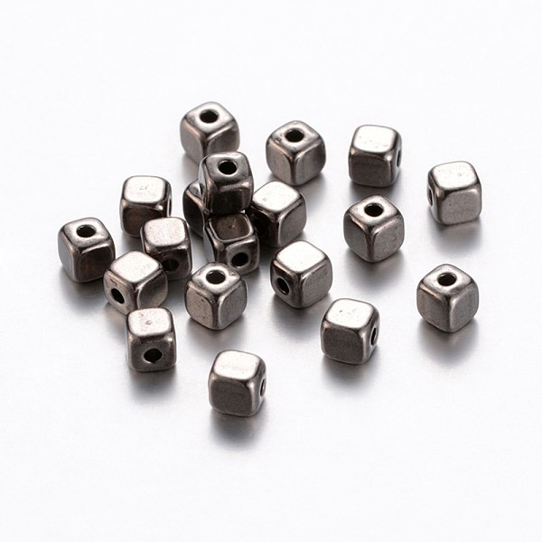

PandaHall Tibetan Style Alloy Spacer Beads, Lead Free and Cadmium Free, Cube, Gunmetal, about 4mm long, 4mm wide, 4mm thick, hole: 1.5mm....