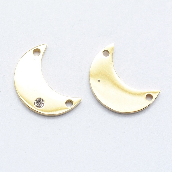 

PandaHall 316 Surgical Stainless Steel Micro Pave Cubic Zirconia Links connectors, Moon, Clear, Golden, 15x10.5x2mm, Hole: 1mm 316 Surgical...
