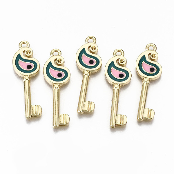 

PandaHall Alloy Pendant Rhinestone Settings, with Enamel, Cadmium Free & Nickel Free & Lead Free, Light Gold, Key, Colorful, Fit for 1.5mm...