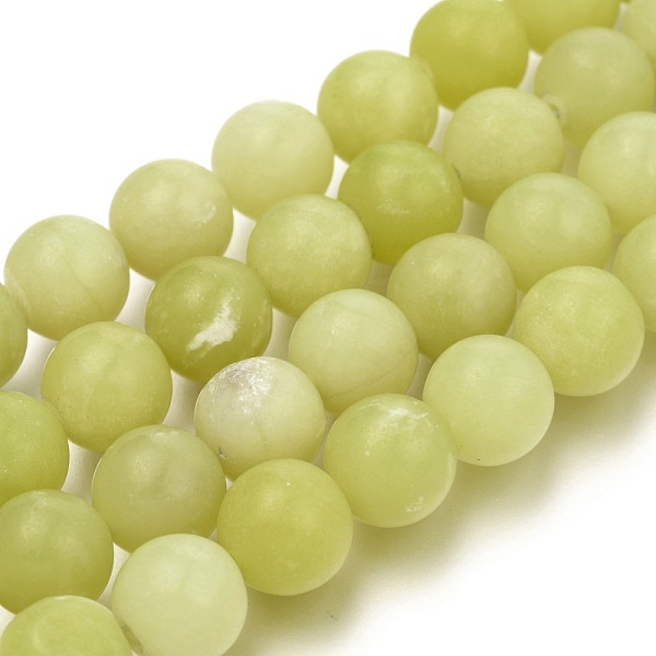 

PandaHall Natural Lemon Jade Round Beads Strands, Frosted, Round, 10mm, Hole: 1mm, about 38pcs/strand, 14.9 inch Lemon Jade Round Yellow