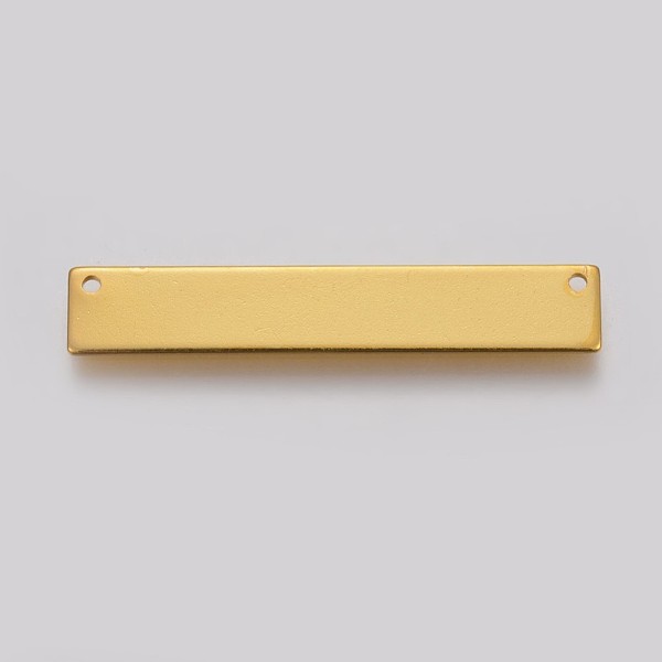 

PandaHall Brass Pendants, Stamping Blank Tag, Rectangle, Golden, 6x35x0.8mm, Hole: 1mm Brass Rectangle