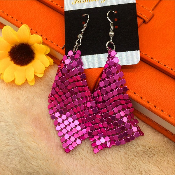 

PandaHall Sparkle Alloy Sequins Dangle Earrings for Women Alloy