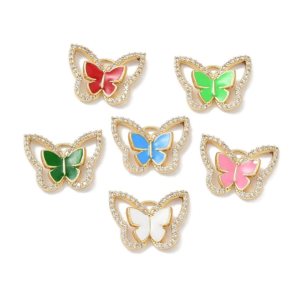 

PandaHall Rack Plating Brass Micro Pave Clear Cubic Zirconia Pendants, with Enamel, Long-Lasting Plated, Lead Free & Cadmium Free, Real 18K..., Multicolor