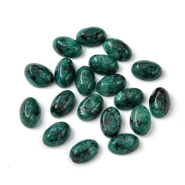 Synthetic Green Spot Jasper Cabochons