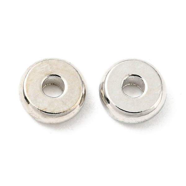 

PandaHall Brass Beads, Cadmium Free & Lead Free, Long-Lasting Plated, Disc, Platinum, 5x2mm, Hole: 1.5mm Brass Disc