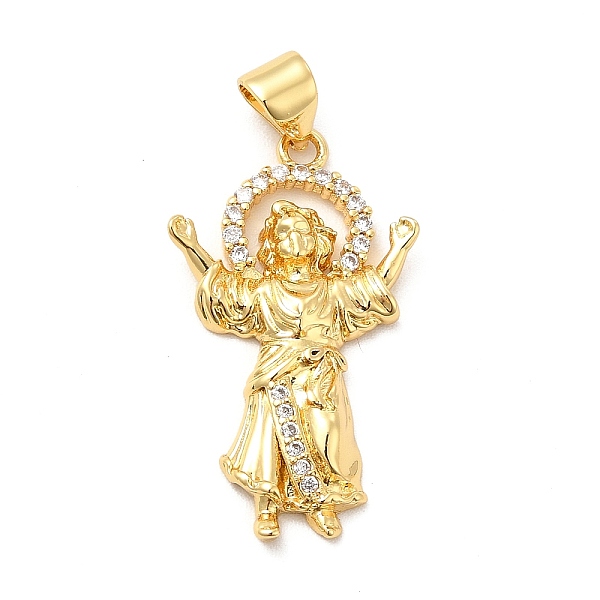 

PandaHall Rack Plating Brass Micro Pave Cubic Zirconia Pendants, Religion Divine Child Jesus Charm, Long-Lasting Plated, Cadmium Free & Lead..., Clear