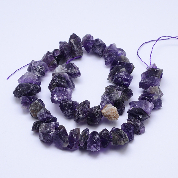 

PandaHall Raw Rough Natural Amethyst Bead Strands, Nugget, 14~22x11~21mm, Hole: 1mm, 15.7 inch Amethyst Nuggets