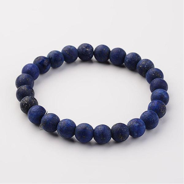 

PandaHall Natural Lapis Lazuli(Dyed & Heated) Beads Stretch Bracelets, Frosted, Round, 53mm(2-5/64 inch) Lapis Lazuli
