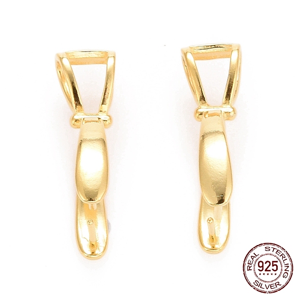 

PandaHall 925 Sterling Silver Ice Pick Pinch Bails, Golden, 22x16x6.5mm, Hole: 5.4x3mm, Pin: 0.7mm Sterling Silver