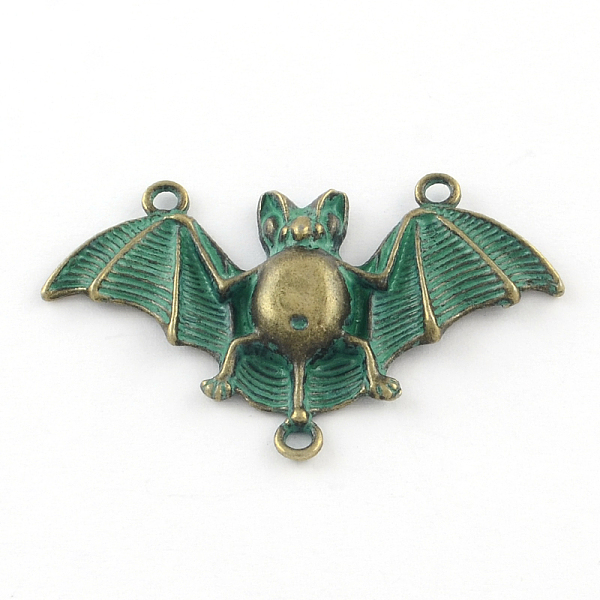 

PandaHall Zinc Alloy Pendant, Cadmium Free & Lead Free, Bat, Antique Bronze & Green Patina, 30x48x5mm, Hole: 2mm Alloy Bat