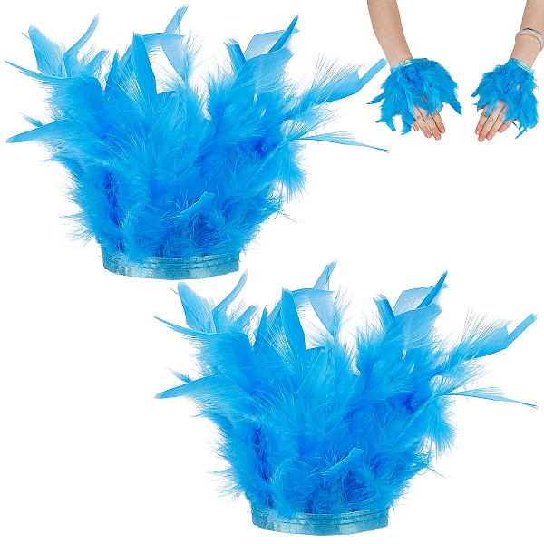 Garniture de plumes de coq vêtements poignets décoration