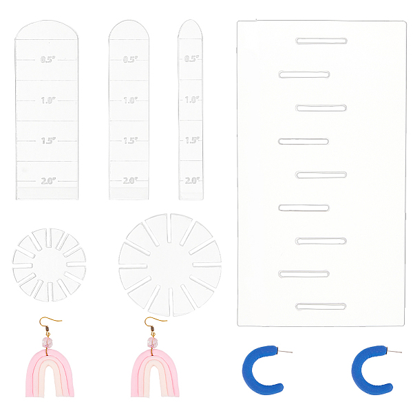 

PandaHall BENECREAT 6Pcs Acrylic Polymer Clay Tools, Snowflake & Arch Shape Polymer Clay Earring Make Guide Polymer Clay Cutters for Polymer..., Clear