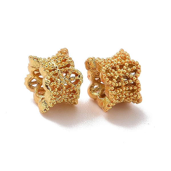 

PandaHall Eco-friendly Brass European Beads, Large Hole Beads, Cadmium Free & Lead Free, Long-Lasting Plated, Flower, Golden, 5.5x4.4mm...