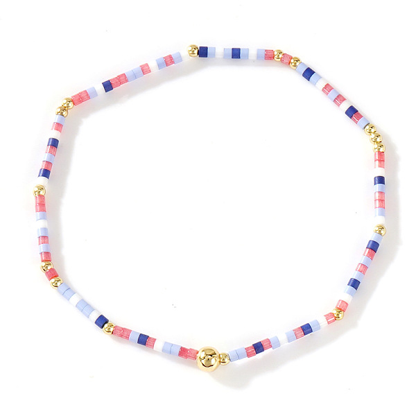 Bracelets extensibles en perles de verre bohèmes et laiton pour femmes