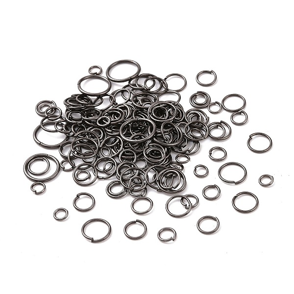 

PandaHall Iron Jump Rings, Open Jump Rings, Mixed Size, Gunmetal, 18~21 Gauge, 4~10x0.7~1mm Iron