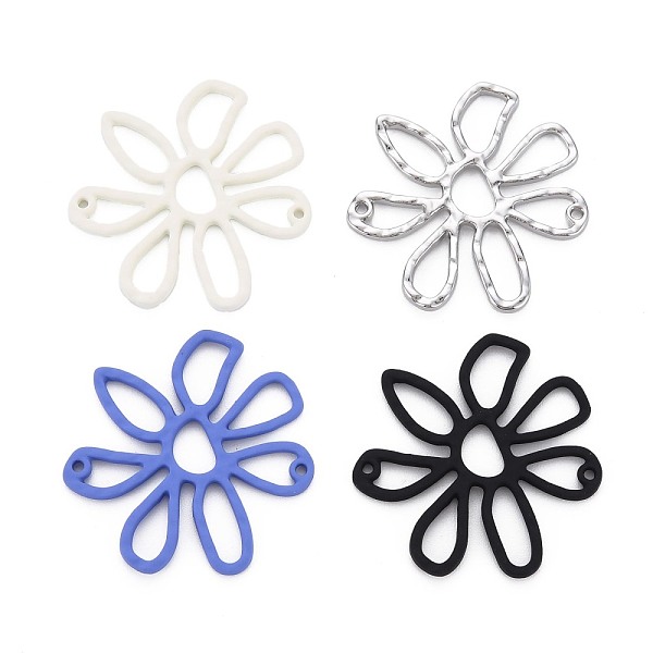 

PandaHall Rack Plating Spray Painted Alloy Links Connectors, Cadmium Free & Lead Free, Flower, Mixed Color, 32x32.5x1.5~2mm, Hole: 1.2mm..., Multicolor