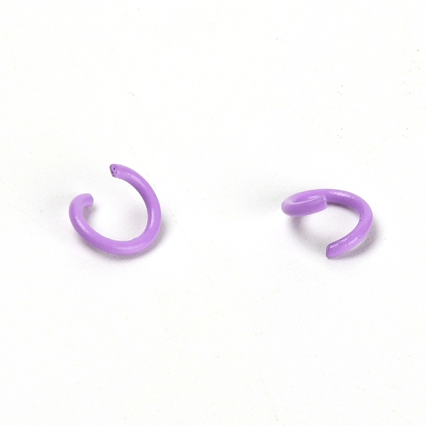 

PandaHall Baking Painted Metal Open Jump Rings, Lilac, 8x1.2mm, Inner Diameter: 5.6mm, about 100pcs/bag Alloy Ring Purple