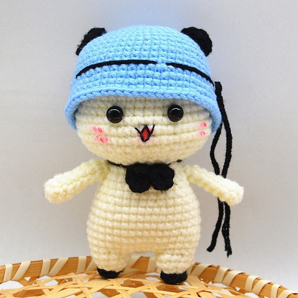 PandaHall DIY Doll Crochet Kit, Including Plastic Locking Stitch Makers & Button, Fiber Yard, Cotton, Iron & Plastic Crochet Hooks, Colorful...