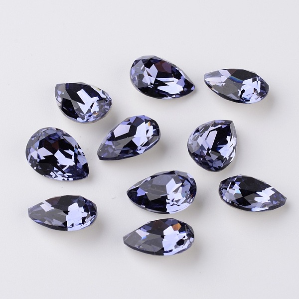 

PandaHall Faceted Teardrop K9 Glass Rhinestone Cabochons, Pointed Back & Back Plated, Grade A, Tanzanite, 14x10x5mm Glass Rhinestone..., Purple