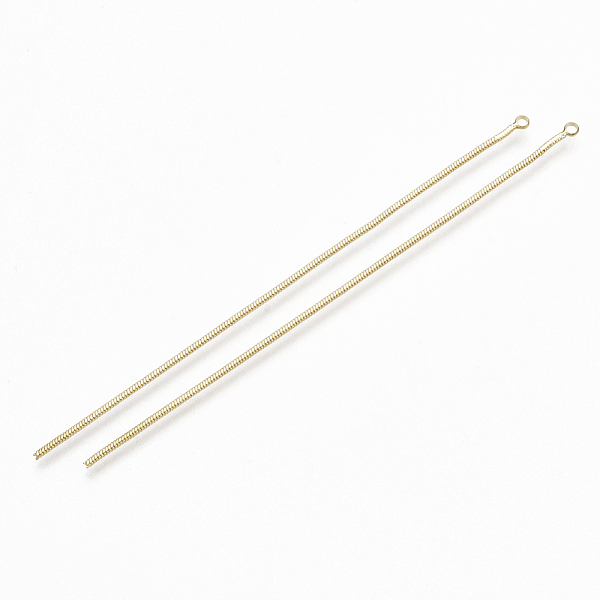 

PandaHall Brass Snake Chain Tassel Pendants, Real 18K Gold Plated, 97x2.5x1mm, Hole: 1.6mm Brass