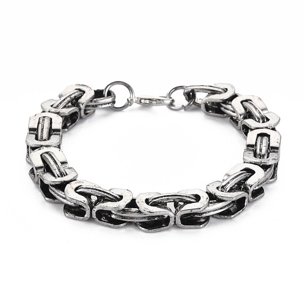 

PandaHall Alloy Byzantine Chains Bracelet for Men Women, Antique Silver, Inner Diameter: 2 inch(5.2cm) Alloy