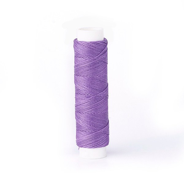 

PandaHall Round Waxed Polyester Twisted Cord, Micro Macrame Cord, for Leather Projects, Bookbinding, Medium Orchid, 0.55mm, about 32 yards..., Purple