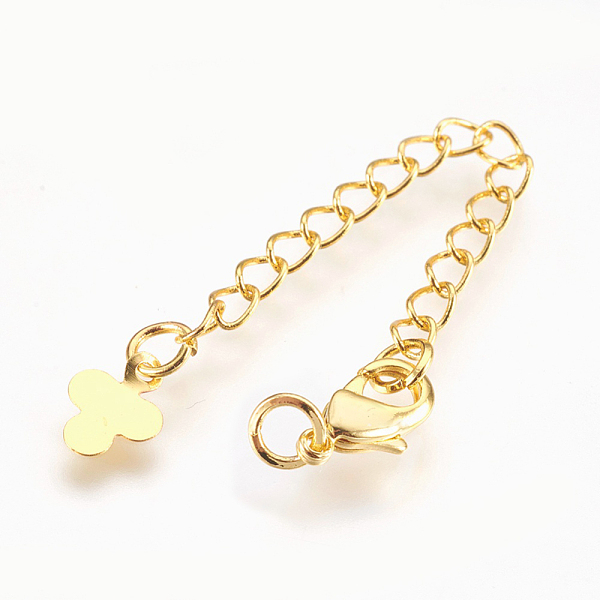 

PandaHall Brass Chain Extender, with Lobster Claw Clasps, Cadmium Free & Nickel Free & Lead Free, Long-Lasting Plated, Flower, Real 18K Gold...