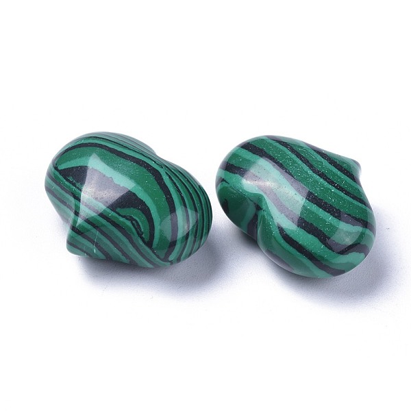 

PandaHall Synthetic Malachite Beads, No Hole/Undrilled, Heart, 20x25x11~13mm Malachite Heart
