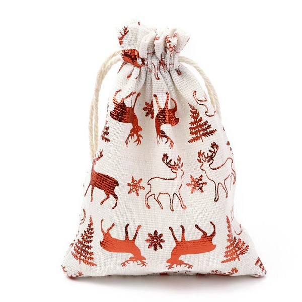 

PandaHall Christmas Theme Cotton Fabric Cloth Bag, Drawstring Bags, for Christmas Party Snack Gift Ornaments, Deer Pattern, 14x10cm Cloth...