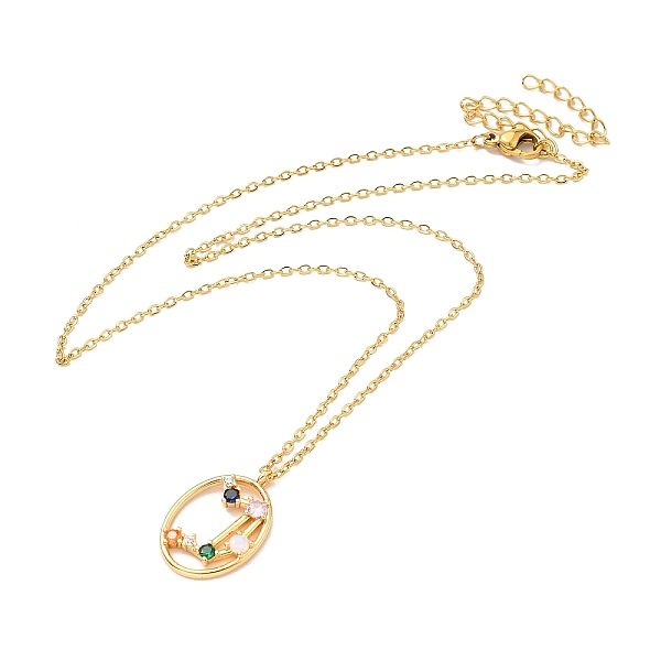 

PandaHall Colorful Cubic Zirconia Constellation Pendant Necklace, Golden 304 Stainless Steel Jewelry for Women, Libra, 15.75 inch(40cm)...