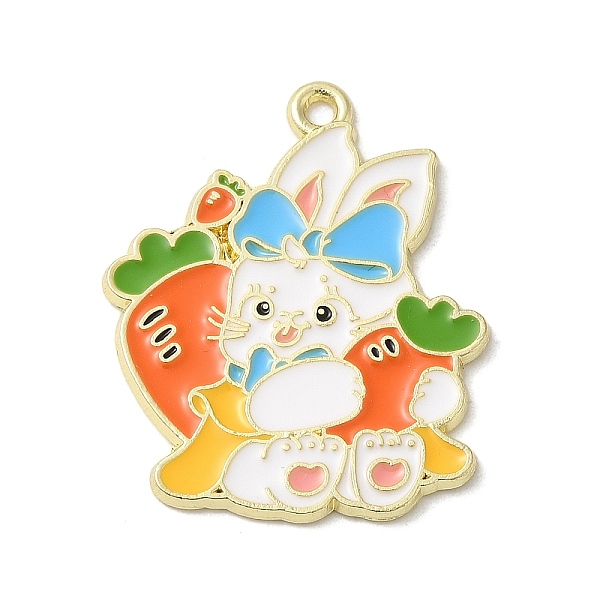 

PandaHall Easter Alloy Enamel Pendants, Golden, Rabbit Charm, Carrot, 30x24x1.4mm, Hole: 1.8mm Alloy+Enamel Carrot Multicolor