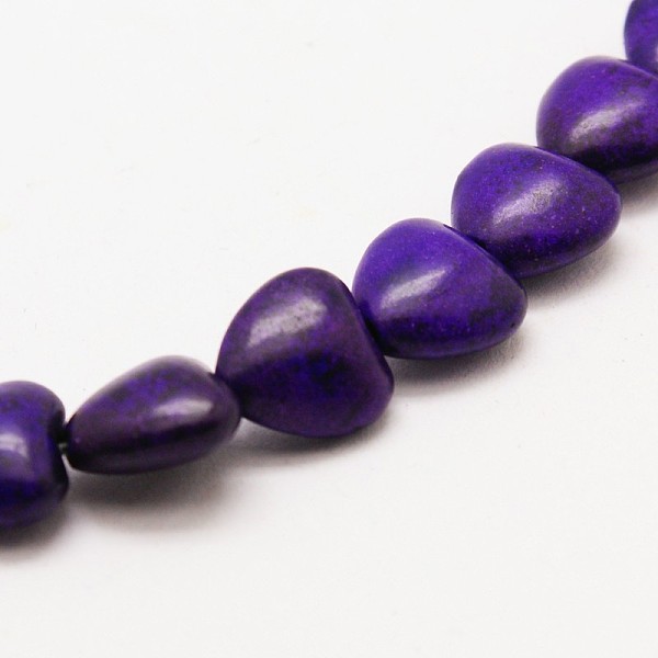 

PandaHall Heart Synthetic Turquoise Beads Strands, Dyed, Indigo, 12x12x5mm, Hole: 1mm, about 36pcs/strand, 15.7 inch Synthetic Turquoise..., Purple
