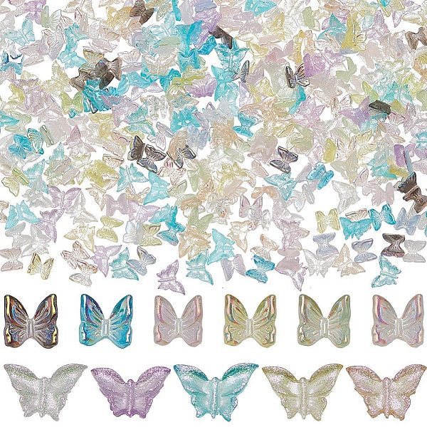 

PandaHall SUNNYCLUE 400Pcs 2 Style Transparent Glass Cabochons, 3D Butterfly Shape, Mixed Color, 7x6.5~10x2.5~3.5mm, 200pcs/style Glass..., Multicolor