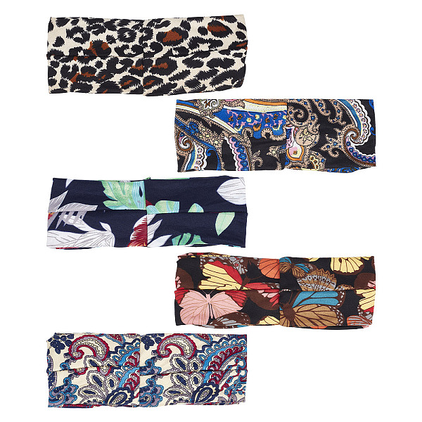 

PandaHall Gorgecraft 5Pcs 5 Colors Boho Criss Cross Headbands Elastic Headbands, Wide Yoga Running Sport Twisted Hairband, Hair Accessories..., Multicolor
