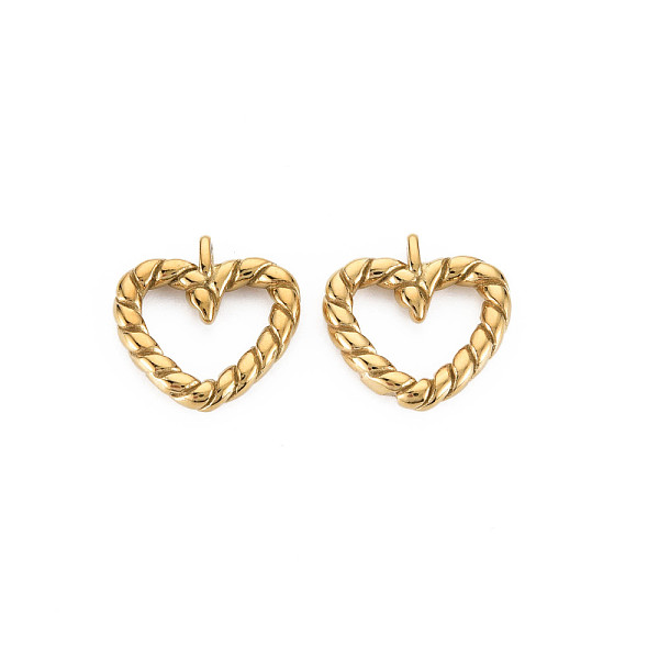 

PandaHall Ion Plating(IP) 304 Stainless Steel Pendants, Heart, Golden, 17x17x3mm, Hole: 1.4mm 304 Stainless Steel Heart