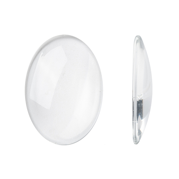 

PandaHall Transparent Oval Glass Cabochons, Clear, 35x25x6.5mm Glass Oval Clear