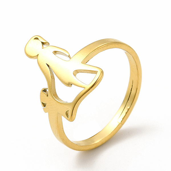 

PandaHall Ion Plating(IP) 304 Stainless Steel Mother and Daughter Adjustable Ring for Mother's Day, Real 18K Gold Plated, US Size 6(16.5mm)...