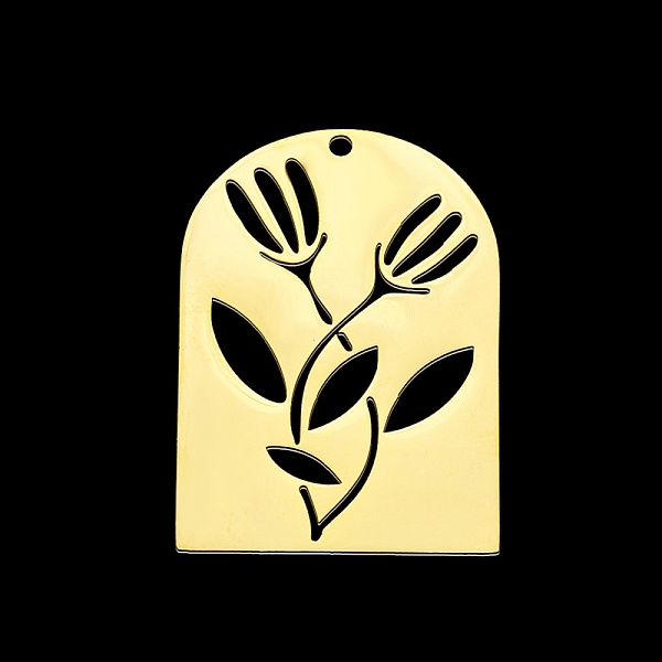 

PandaHall 201 Stainless Steel Pendants, Laser Cut, Hollow, Rectangle and Flower, Golden, 33x23x1mm, Hole: 1.6mm 201 Stainless Steel...